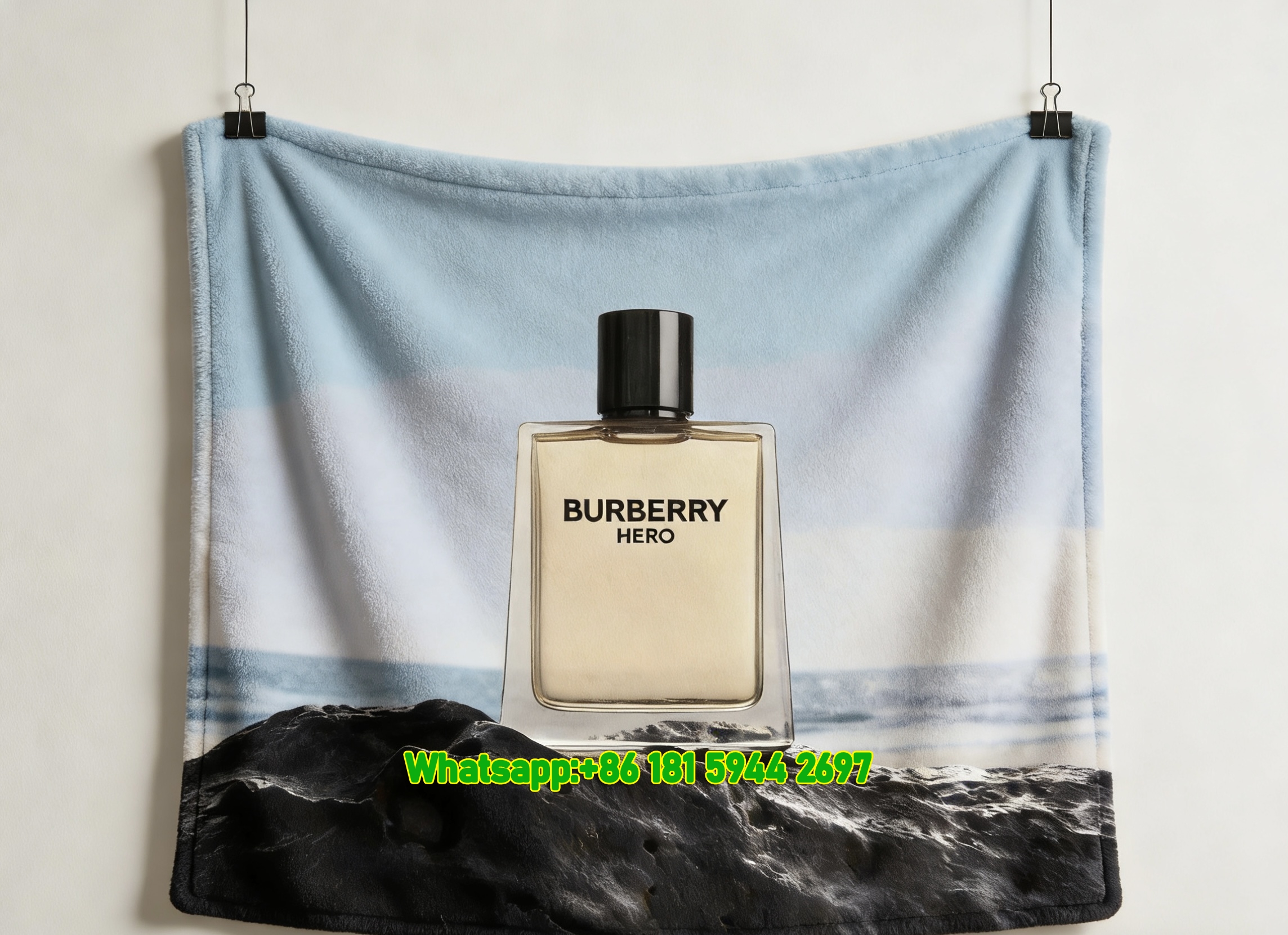 Burberry Hero Perfume Print Flannel Fleece Sofa Throw Blanket B263